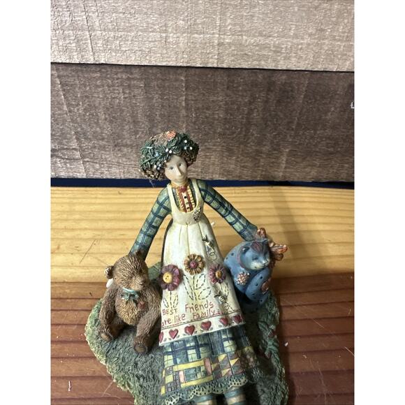 Ellen Stouffer Figurine Gentle Creatures 1st Edition 2000 Vintage Teddy Bear Cat - Picture 3 of 8